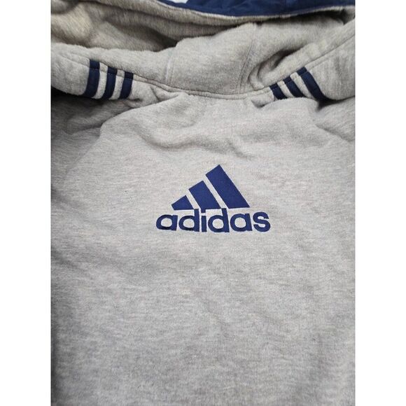 Adidas Mens Blue & Grey Reversible Hooded Coat With Logo Sz med - Picture 6 of 11